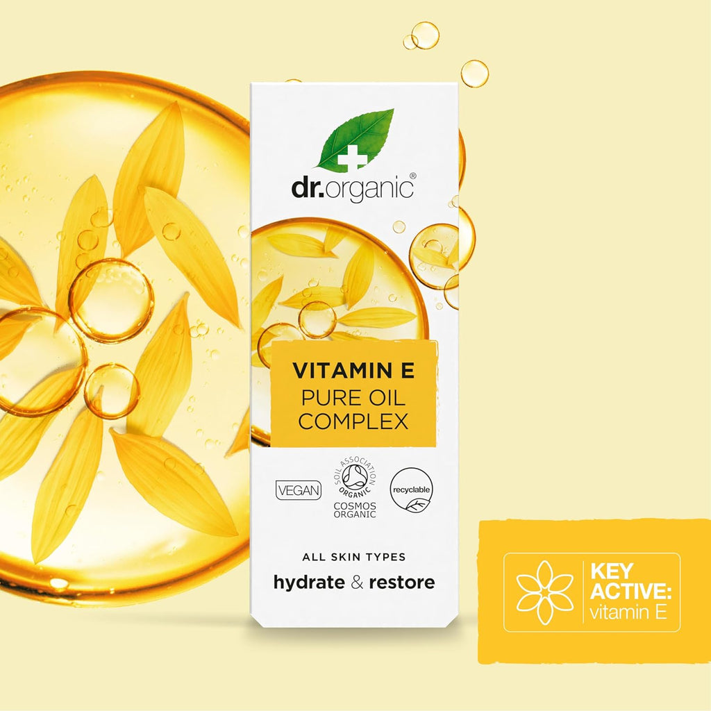 Dr. Organic Vitamin E Pure Oil Complex - Aceite Corporal Orgánico con Vitamina E y Aceites Naturales (50 ml)