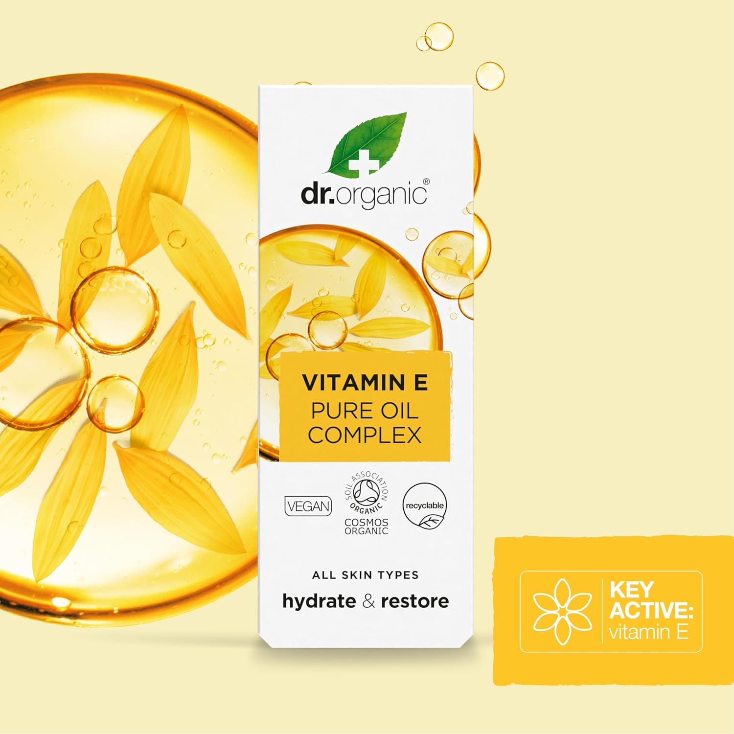 Dr. Organic Vitamin E Pure Oil Complex - Aceite Corporal Orgánico con Vitamina E y Aceites Naturales (50 ml)
