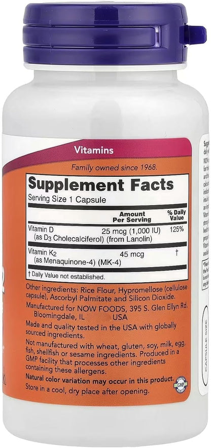 Vitamina D-3 y K-2, 120 cápsulas vegetales (Paquete de 2) – Image 3