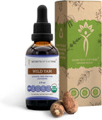 Secrets of the Tribe Ñame Salvaje Orgánico USDA - Extracto Sin Alcohol, Gotas Herbales de Alta Potencia - 118 ml
