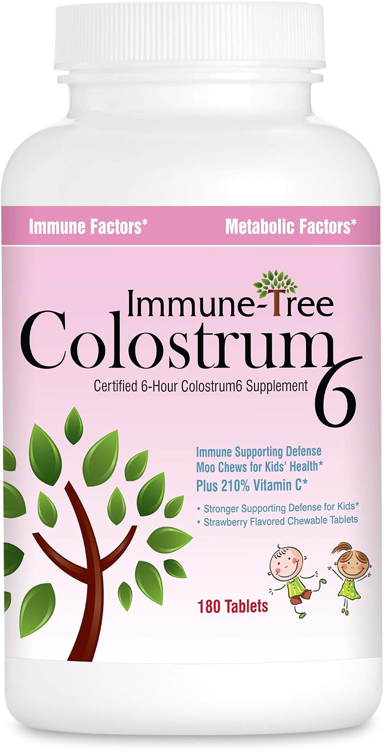 Immune Tree Moo Chews for Kids - 180 Strawberry Colostrum Chewable Tablets