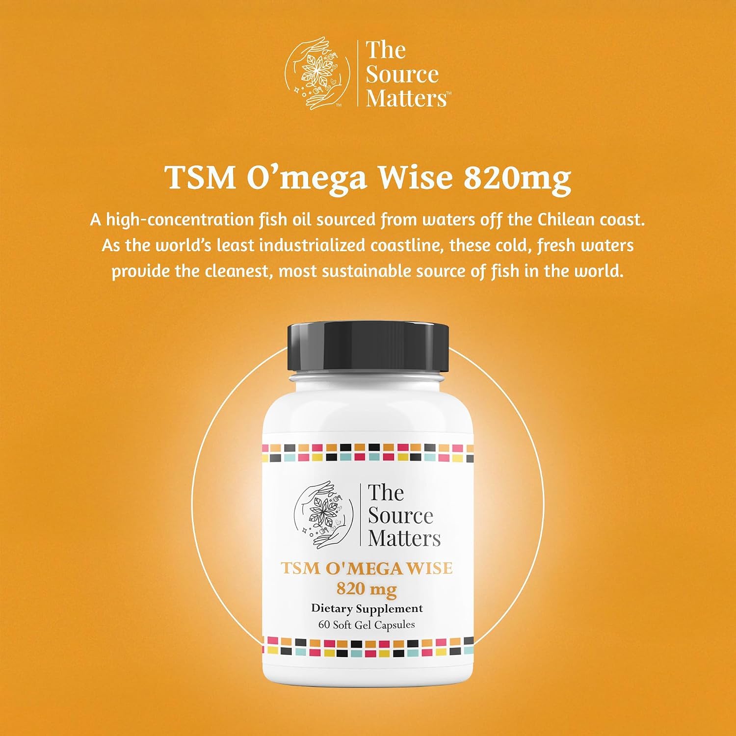 O'MEGA Wise - 820 mg de Aceite de Pescado Omega-3 de Alta Concentración con EPA, DHA y DPA para la Salud Cardiovascular, Cerebral, Articular y Ocular (60 Cápsulas Blandas)