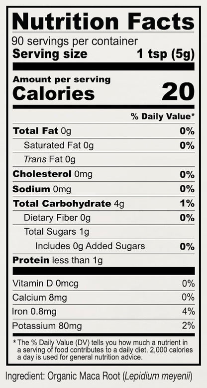 Polvo de Maca Orgánica Gelatinizada de – No GMO: Elaborado sin organismos genéticamente modificados. – Image 3
