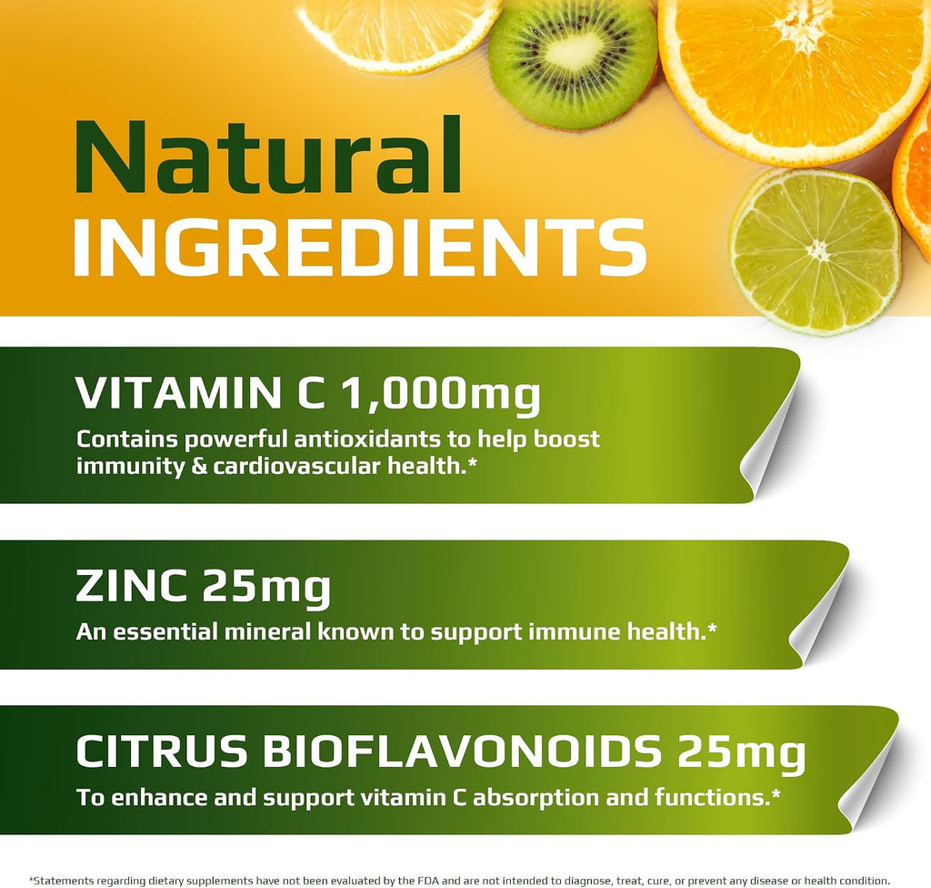 MUSCLE FOOD LABS C-1000 | Vitamina C (1000 mg) + Zinc (25 mg) | 120 Cápsulas Veganas