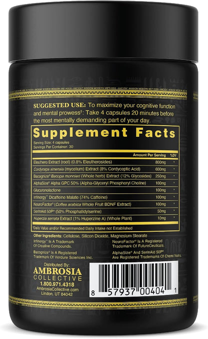 Ambrosia Mental Jewels - Suplemento – Bacopa monnieri (extracto BaCognize): Planta adaptógena utilizada – Image 6