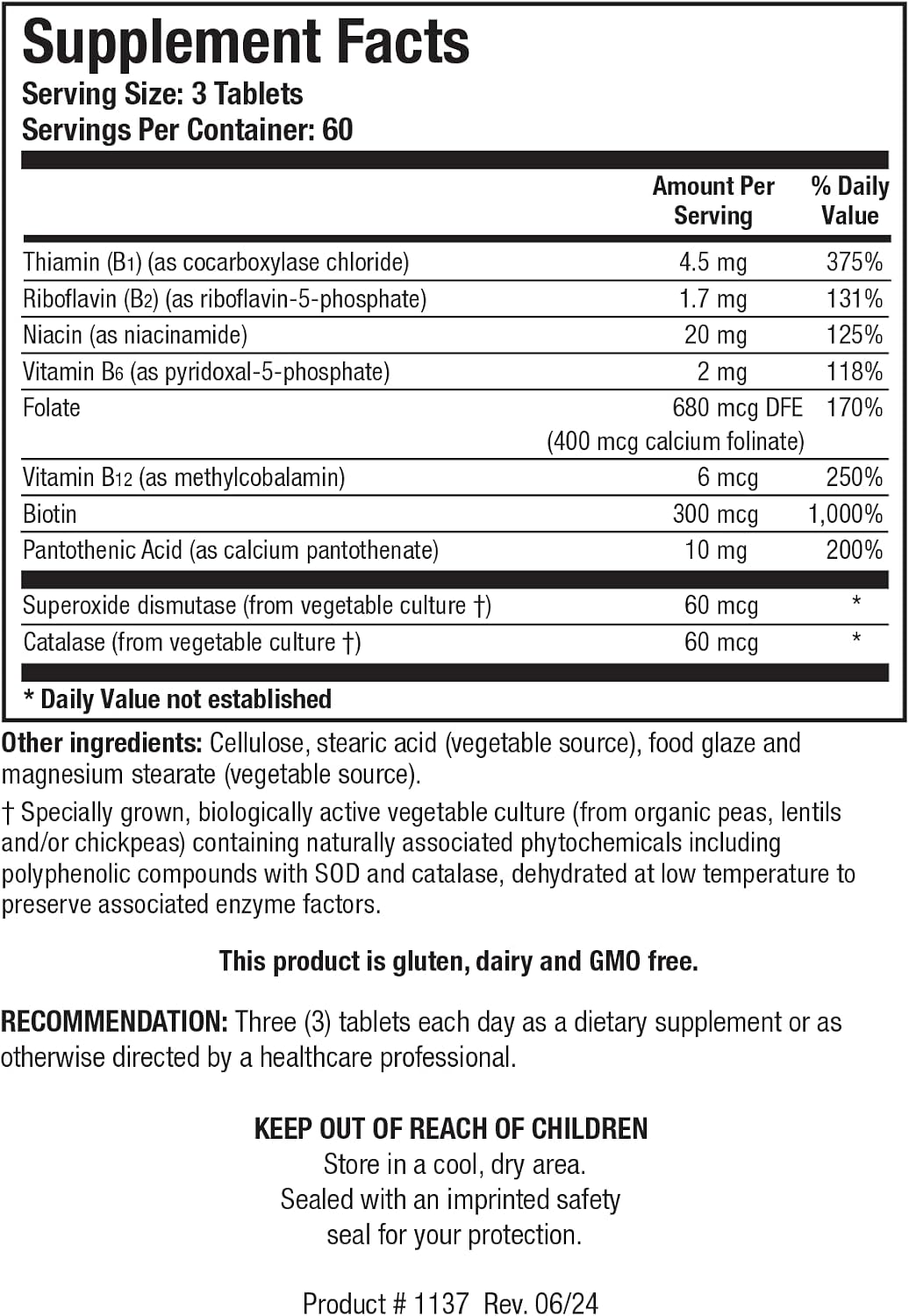 BIOTICS RESEARCH Bio-3B-G Complejo de Vitaminas B, Suplemento para Energía y Estrés, Salud Adrenal, Sin Gluten, 180 Comprimidos