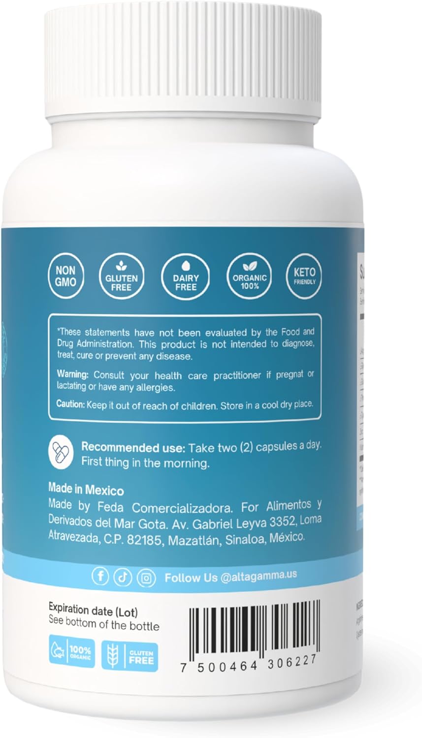 ALTAGAMMA 8 en 1 Suplemento de Apoyo Inmunológico con L-Lisina, Vitamina D y Zinc, 60 Cápsulas