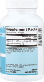 Vitacost Vitamina D3 Mini Gels, 125 mcg (5000 IU), 365 Softgels