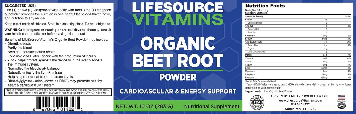 LifeSource Vitamins Polvo de Remolacha – Betaina: Un nutriente que interviene en procesos metabólicos y que puede – Image 6