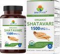 Organic Shatavari 1500mg, 45 Porciones, Vegetariano, Sin Gluten, 90 Comprimidos Vegetarianos