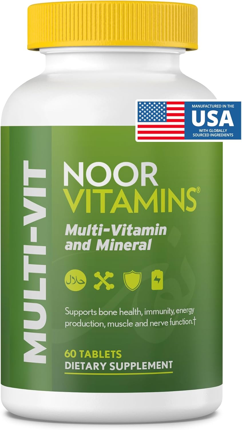 Noor Vitamins Multivitamínico Halal Diario para Mujeres y Hombres, 60 Comprimidos