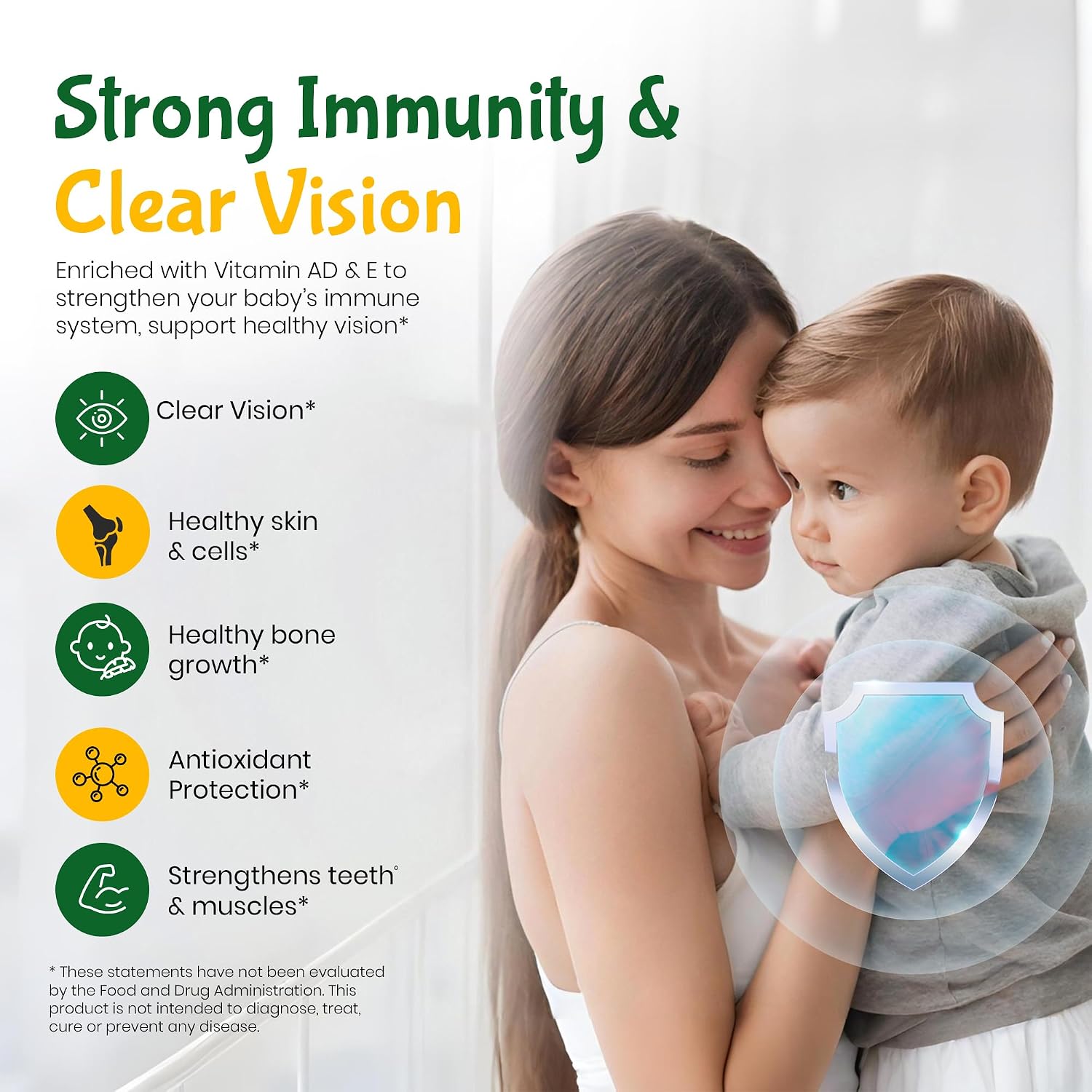 Kiddivit Baby Vitamin A&D Liquid Drops – Gotas de Vitaminas A y D con Vitamina E para Bebés