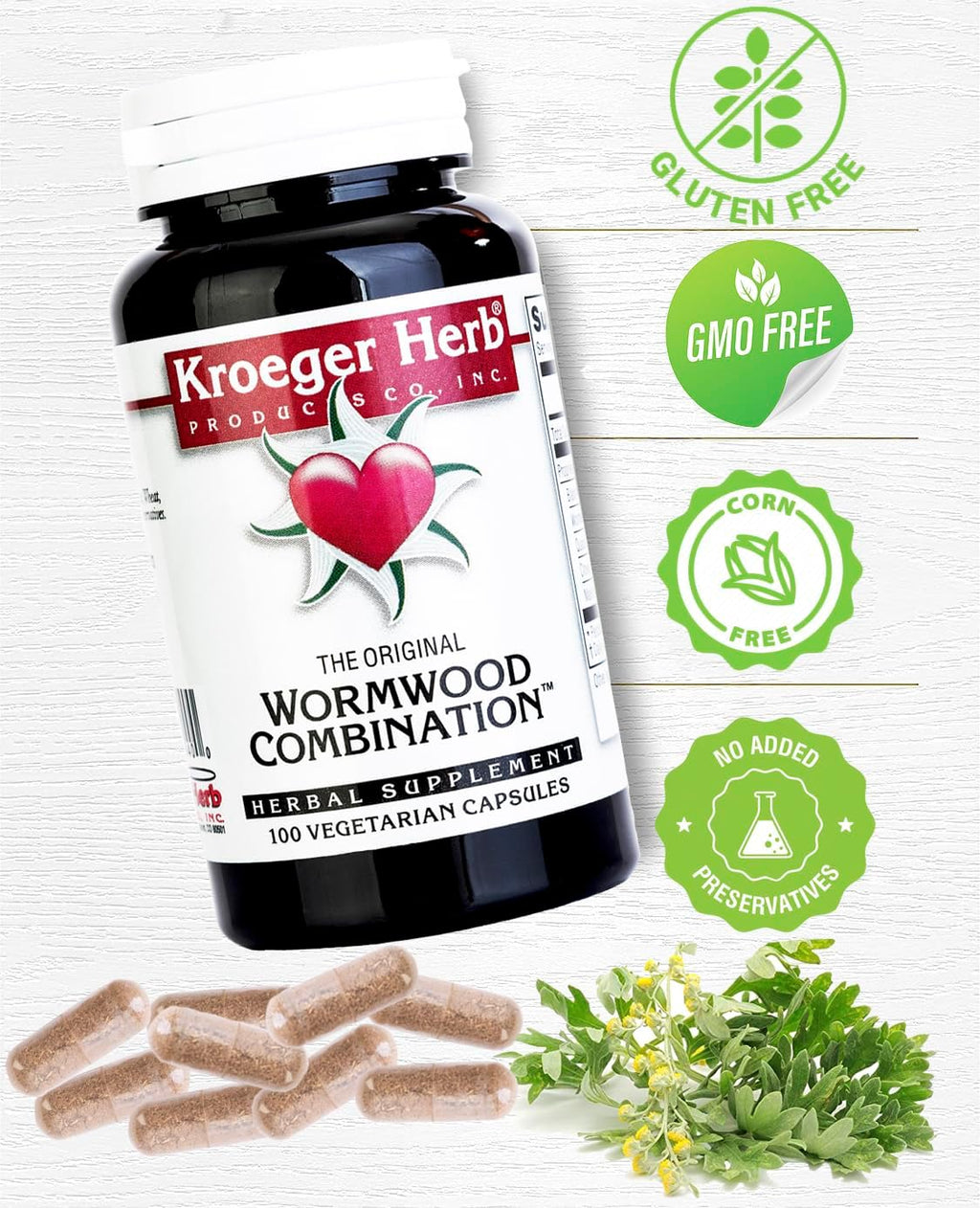 Kroeger Herb Wormwood Combination - 100 Cápsulas