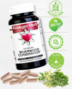 Kroeger Herb Combinación de Ajenjo Cápsulas Vegetarianas - Paquete de 2 (200 cápsulas)