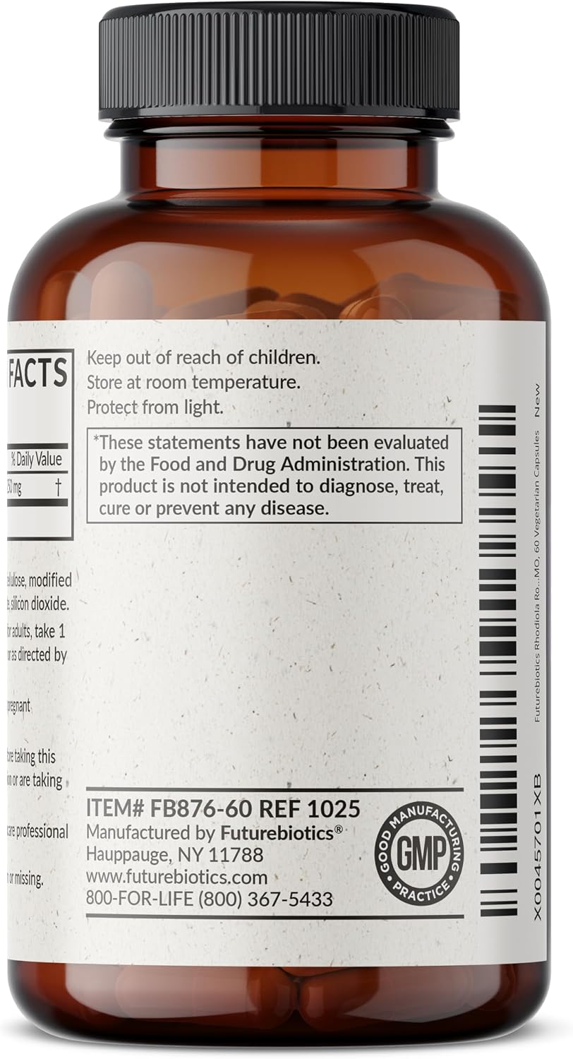 Futurebiotics Rhodiola Rosea Cápsulas Vegetarianas, 60 unidades