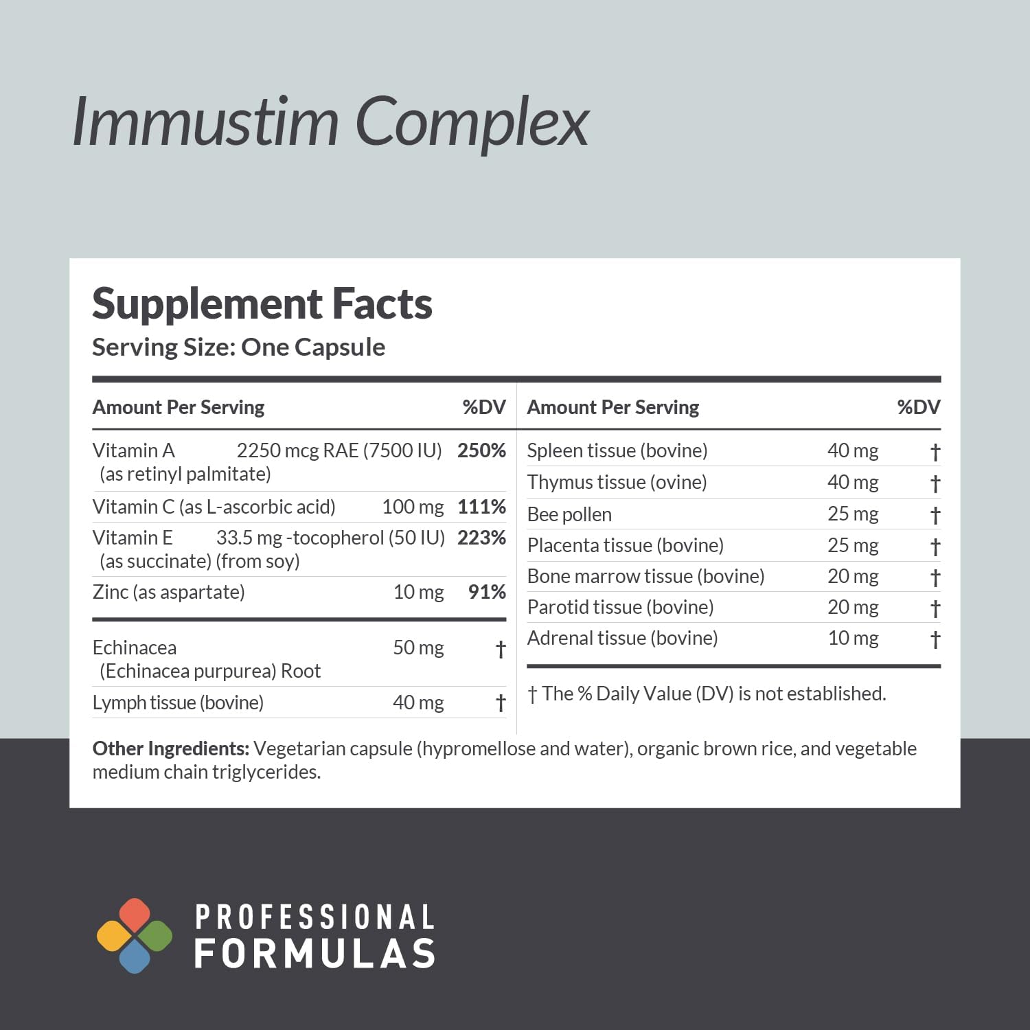 Prof. Fórmulas de Salud Complementarias Immustim Complex 180c