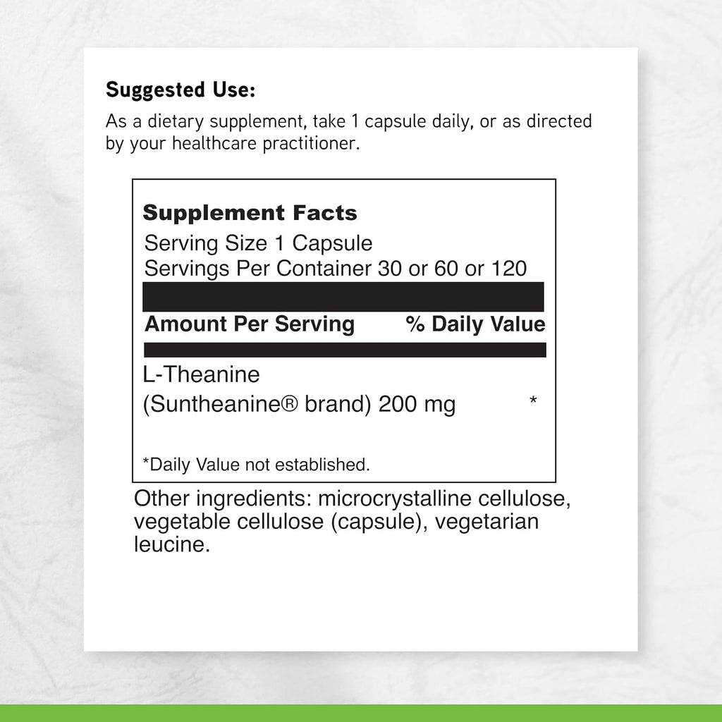 DAVINCI Labs L-Teanina - 200 mg por Servicio - 60 Cápsulas Vegetarianas