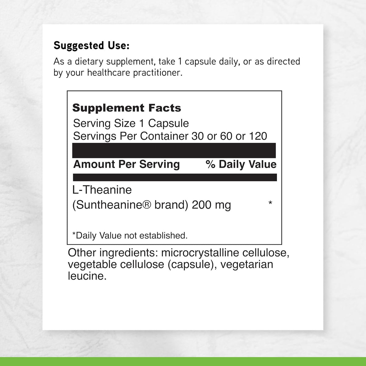 DAVINCI Labs L-Teanina - 200 mg por Servicio - 60 Cápsulas Vegetarianas – Image 6
