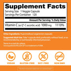Doctor's Best Vitamina C 1000 mg - Ácido Ascórbico Q-C - 120 Cápsulas Veganas - No Transgénico, Sin Gluten, Sin Soja