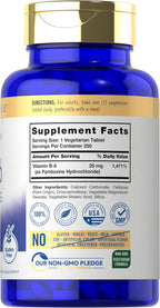 Carlyle Vitamina B6 25 mg | 250 Comprimidos | Clorhidrato de Piridoxina