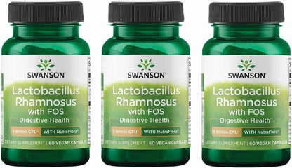 Swanson Lactobacillus Rhamnosus con FOS - 5 mil millones UFC - 60 Cápsulas Veganas – Image 9
