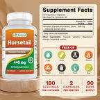 Best Naturals Cola de Caballo 440 mg 180 Cápsulas (Paquete de 2)