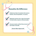 MamaDoc Rx Vitamina D3 Orgánica Masticable para Niños y Adolescentes | 800 UI | Sin Azúcar, Vegano, Sin Alérgenos | 2 Meses de Suministro | Edad 3+