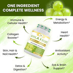 Organic Veda Amla Cápsulas - 1500mg, 300 Cápsulas - Suplemento Natural de Vitamina C con Antioxidantes