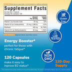 Vitamina B2 400 mg, Riboflavina, Vitamina B Esencial Diaria, Forma Fácilmente Absorbible, con B12, D3, VC, 120 Cápsulas