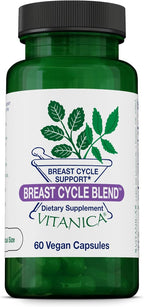 Vitanica Breast Cycle Blend - Breast Support Supplement with Chaste Tree and Vitamin E - 60 Vegan Capsules