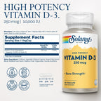 SOLARAY Vitamina D3 10000 IU (250 mcg) - 60 Cápsulas Veganas