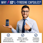 Alpha Flow L-Tirosina 1000 mg - 150 Cápsulas Veganas