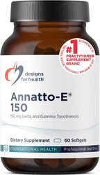 Designs for Health Annatto-E 150 mg Tocotrienoles - Complejo de Vitamina E con Delta y Gamma Tocotrienoles - Apoyo Cardiovascular y Antioxidante - No OGM (60 Cápsulas blandas)