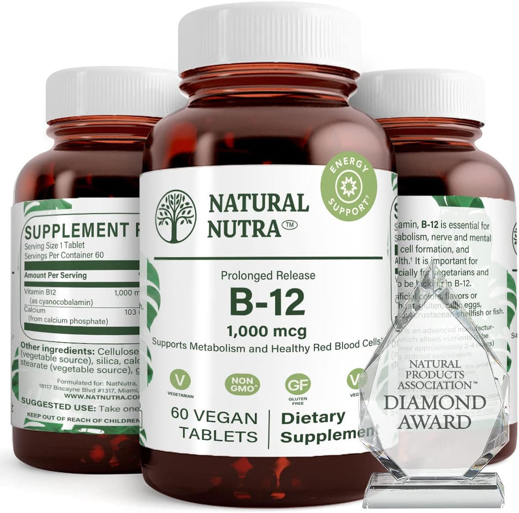 Natural Nutra Vitamina B12 1000 mcg - 60 Comprimidos Veganos