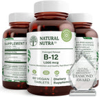 Natural Nutra Vitamina B12 1000 mcg - 60 Comprimidos Veganos