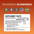 Approved Science Ashwagandha 1500mg con Bioperine® y Jengibre - 60 Cápsulas Veganas