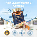13-in-1 Vitamin B Complex Plus con Vitaminas B1, B2, B3, B4, B5, B6, B7, B8, B9, B12, C, D3, K2 - 120 Cápsulas por Frasco - 2 Frascos