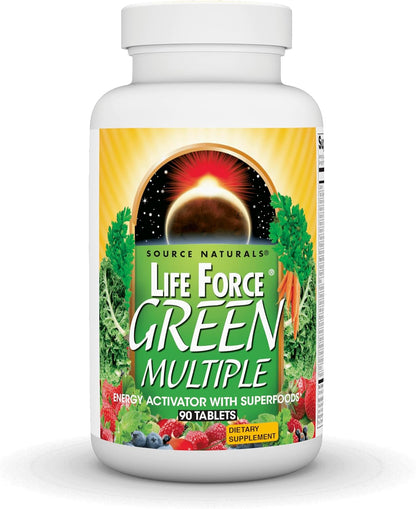Source Naturals Life Force Green Multiple, – Energía y vitalidad: Las vitaminas del grupo B contribuyen al – Image 1