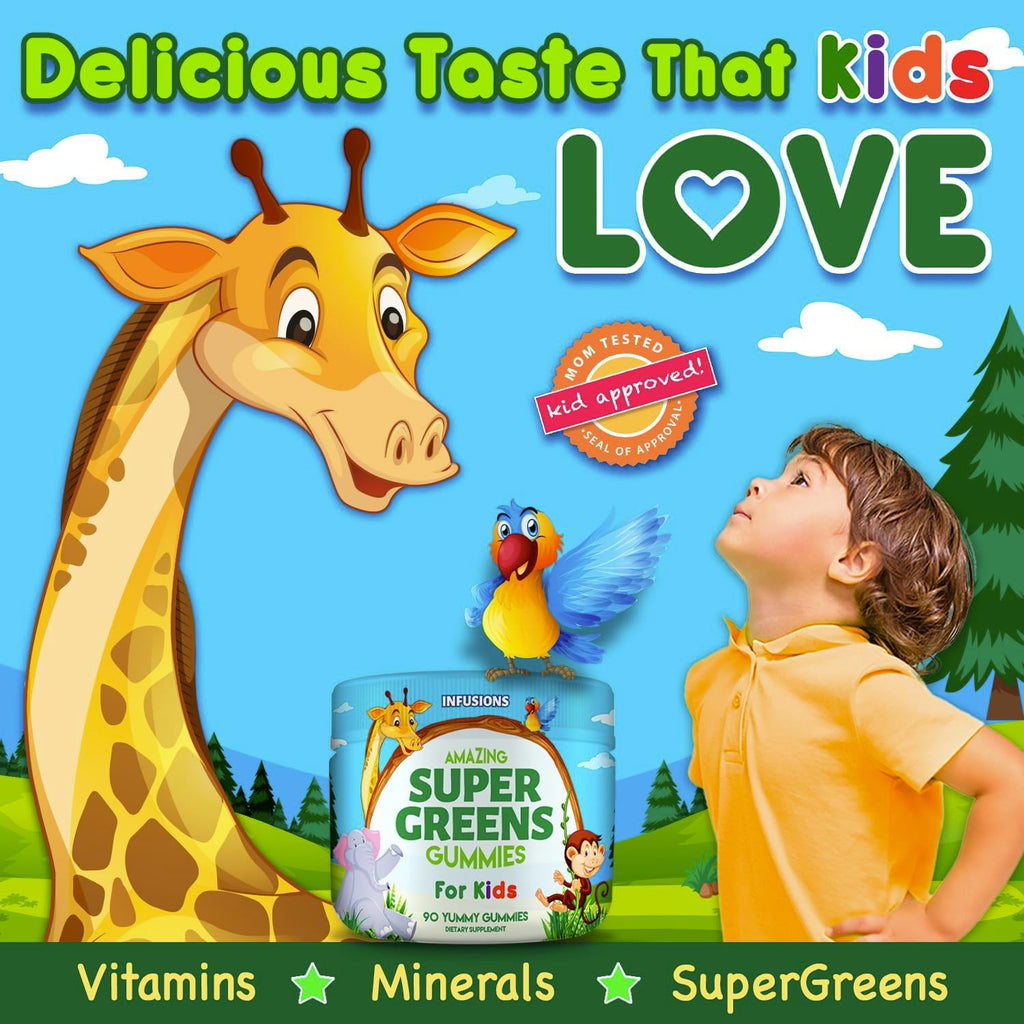 Infusions Super Green Gummies para Niños - 180 gominolas (pack de 2)