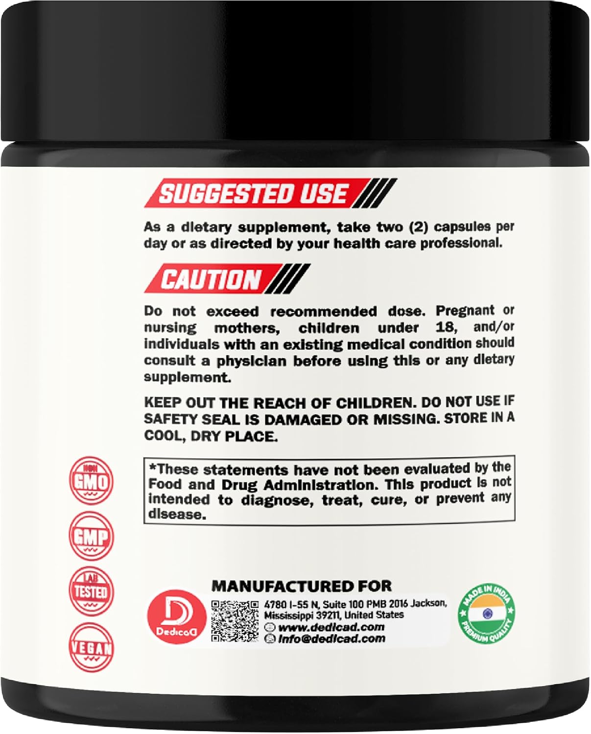 DEDICAD Suplemento NAD con Nicotinamida Ribósido, Trans-Resveratrol y Quercetina - 90 Cápsulas
