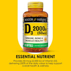 Mason Natural Vitamina D3 2.000 UI Ultra Strength, 120 Cápsulas Blandas