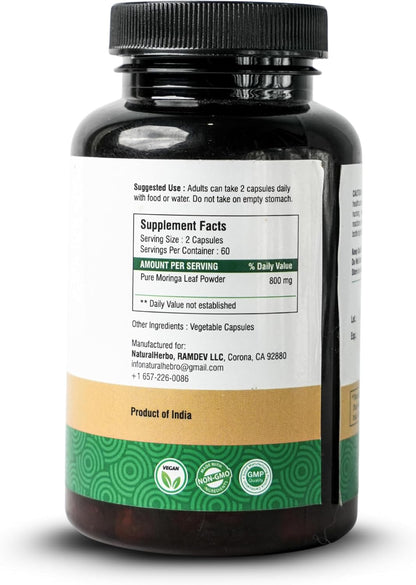 Cápsulas de Moringa Pura - Extracto de Hoja – Fabricado en la India: Bajo estrictos estándares de calidad y pureza. – Image 8
