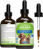 Pet Wellbeing Life Gold para Perros - Apoyo a la Desintoxicación y Salud Inmunológica con Astrágalo y Acedera - Fórmula Líquida de 118 ml