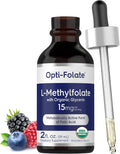 Carlyle L-Metilfolato Gotas 15mg - 2 fl oz (59 ml) con Glicerina Orgánica, Sabor a Bayas Mixtas - Sin Gluten, Vegano