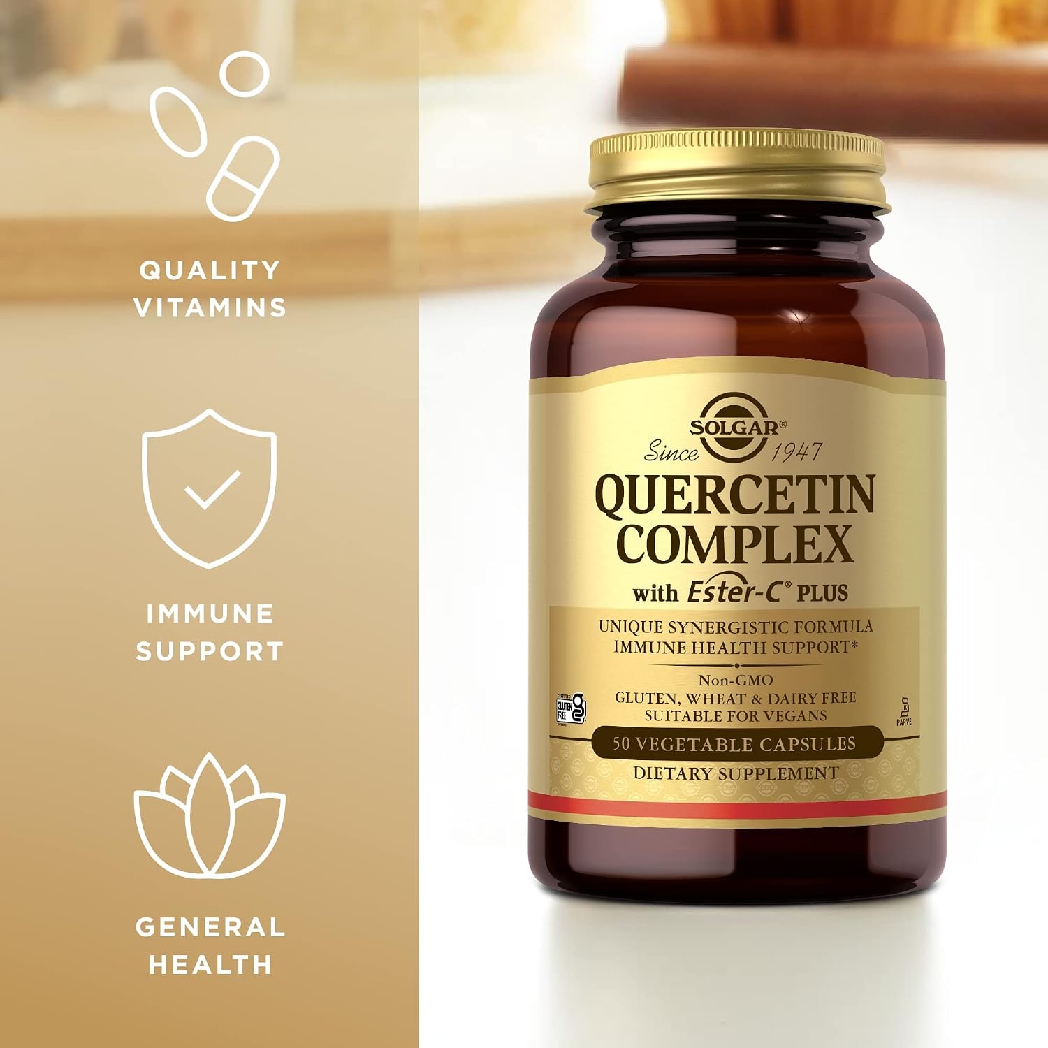 Solgar Quercetin Complex con Ester-C Plus - 50 Vegetable Capsules (Pack of 2) - Immune Support