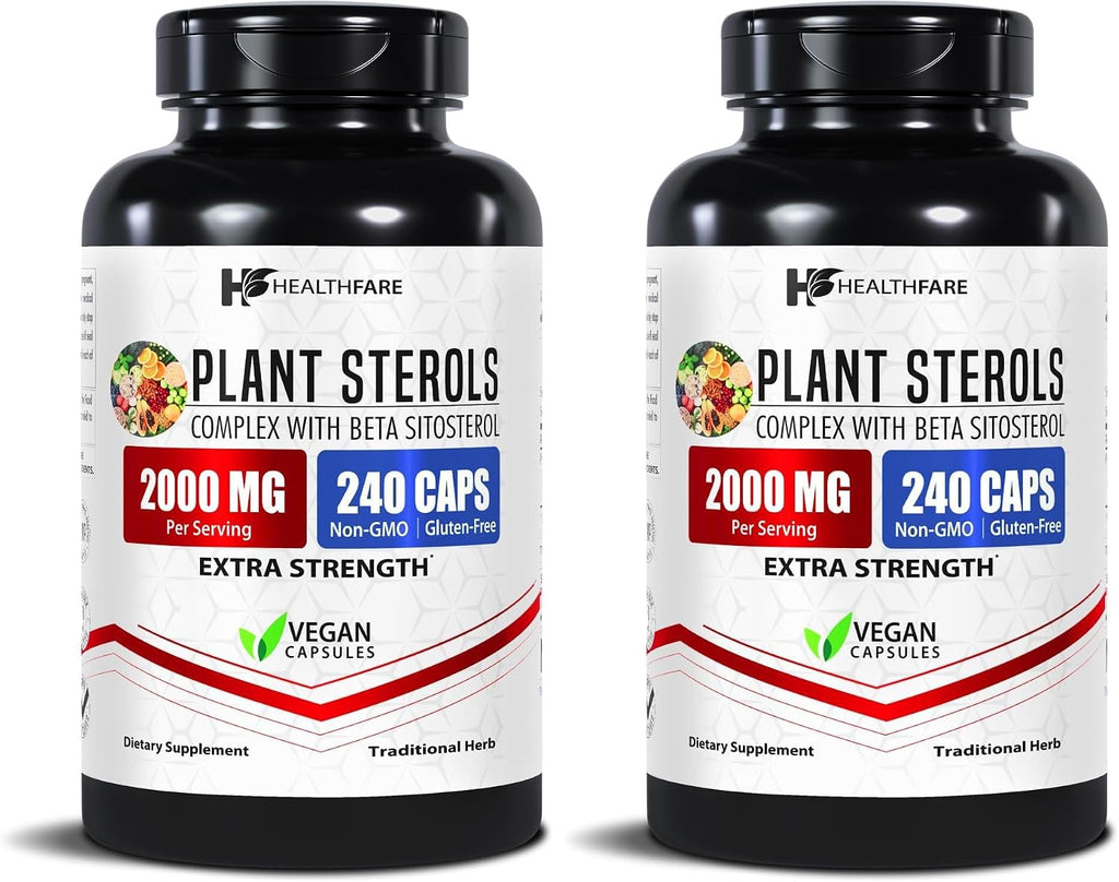 Healthfare Plant Sterols - 240 Cápsulas Veganas - Complejo de Beta-Sitosterol y Fitoesteroles