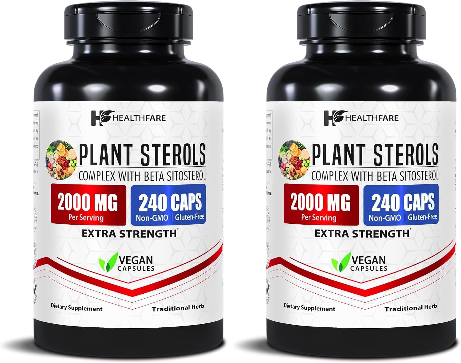Healthfare Plant Sterols - 240 Cápsulas Veganas - Complejo de Beta-Sitosterol y Fitoesteroles