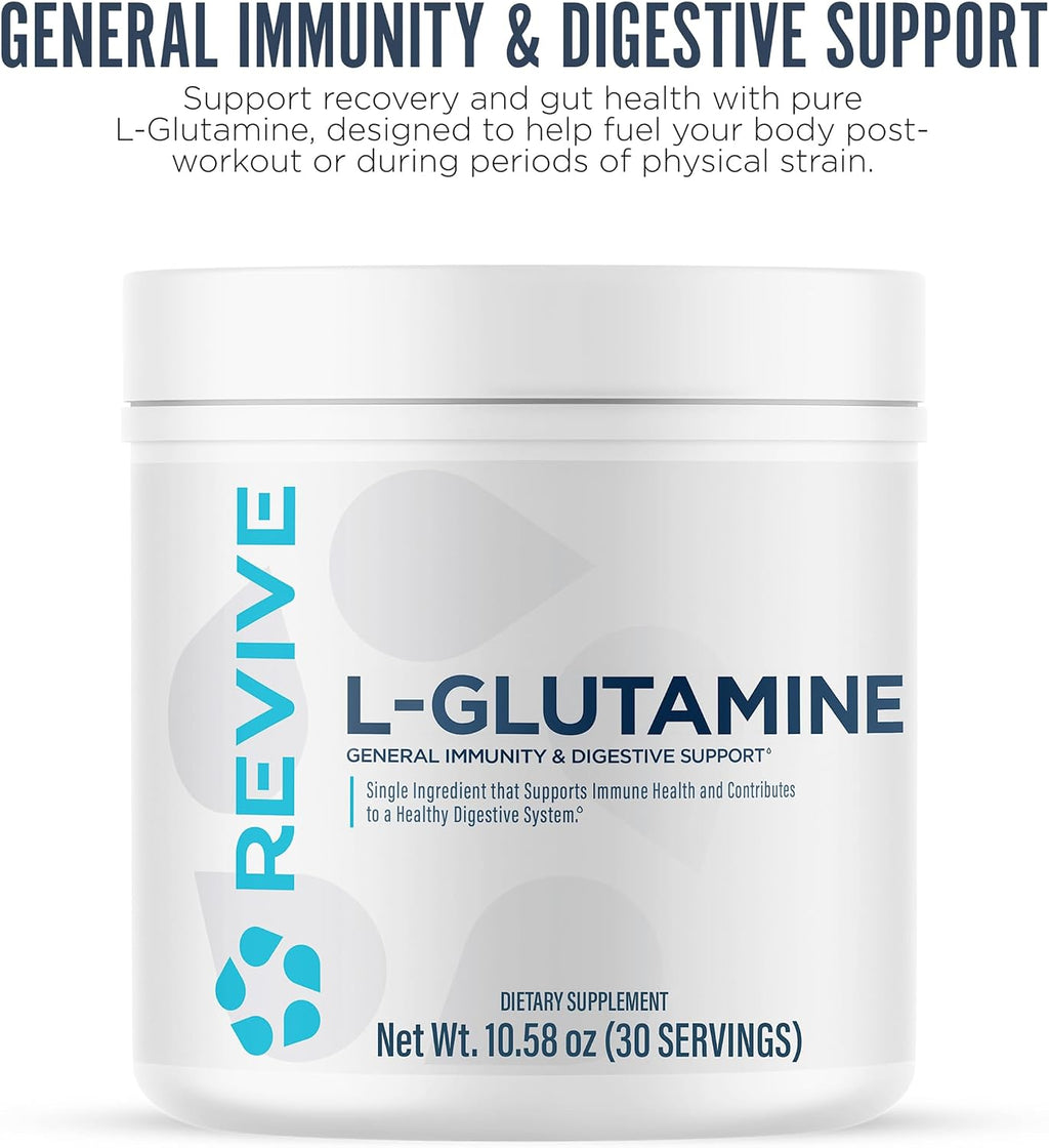 Revive MD Gut L-Glutamina en Polvo – Recuperación y Salud Digestiva – 30 Dosis (10g cada una)