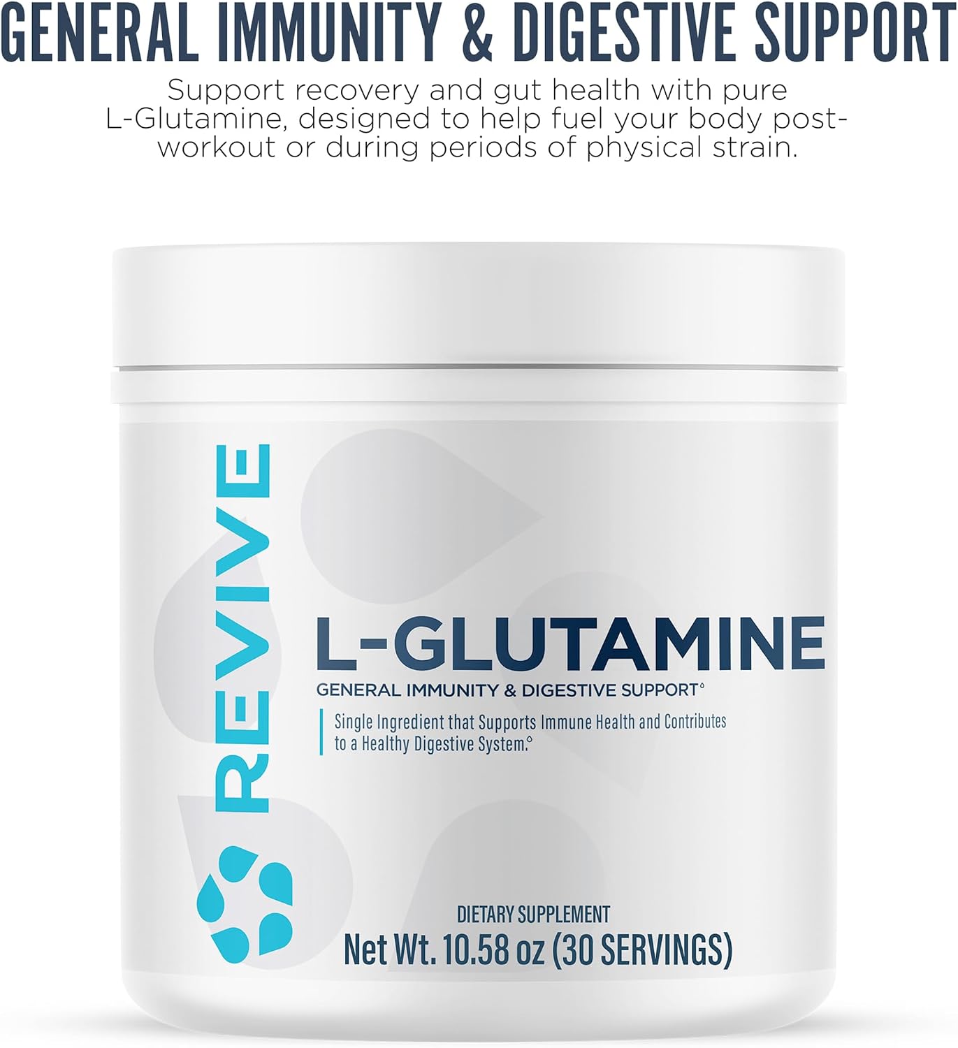 Revive MD Gut L-Glutamina en Polvo – Recuperación y Salud Digestiva – 30 Dosis (10g cada una)