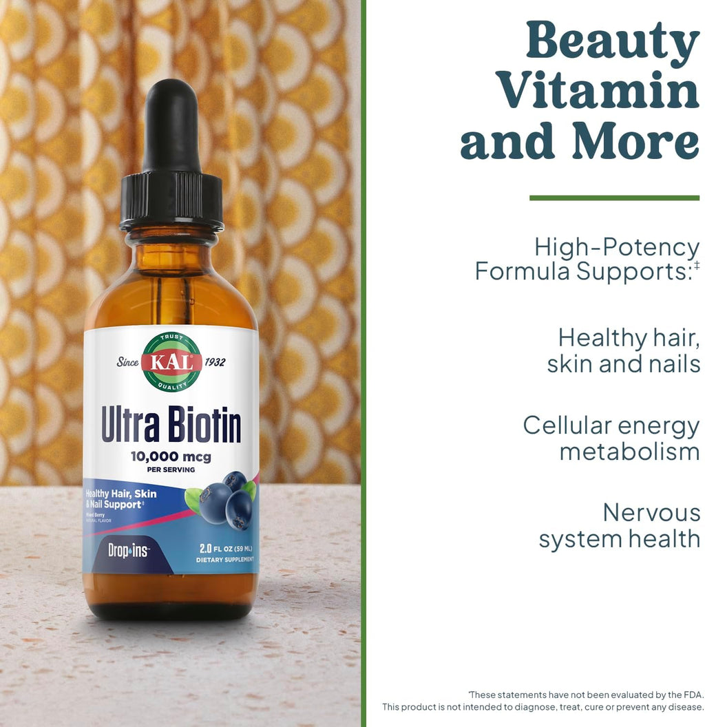 KAL Ultra Biotin 10000mcg DropIns - Gotas de Biotina L